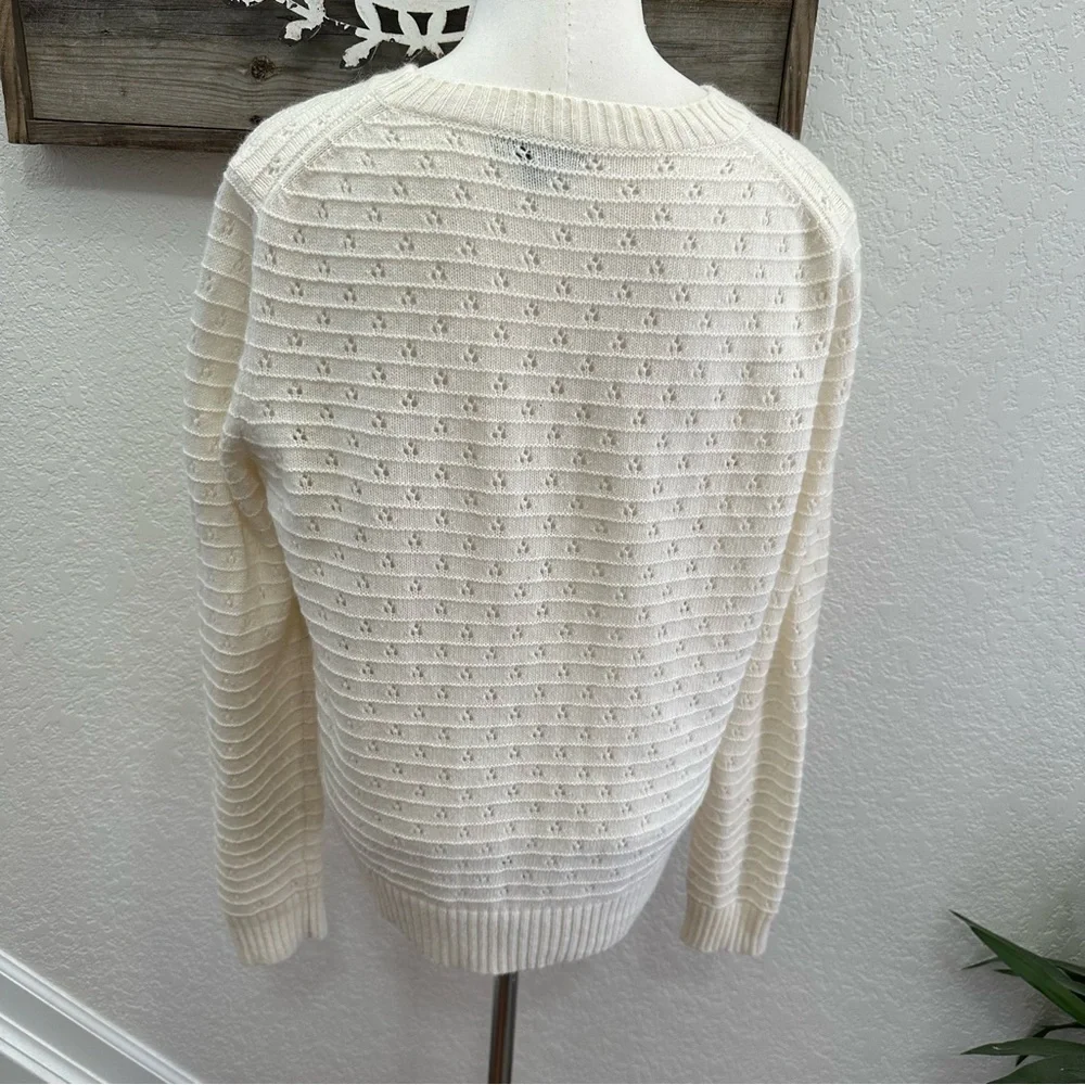 J. Crew Wool‎ Alpaca blend Elegant Cream Sweater Ladies Large